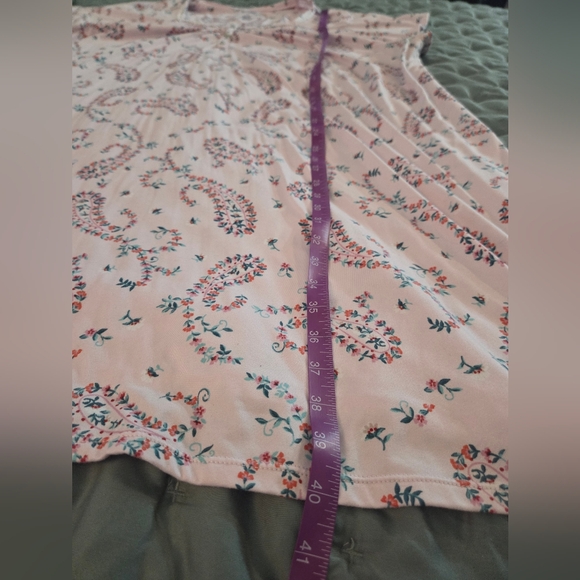 Croft & Barrow Sleepwear Pink Paisley Sleep Dress - Picture 5 of 9